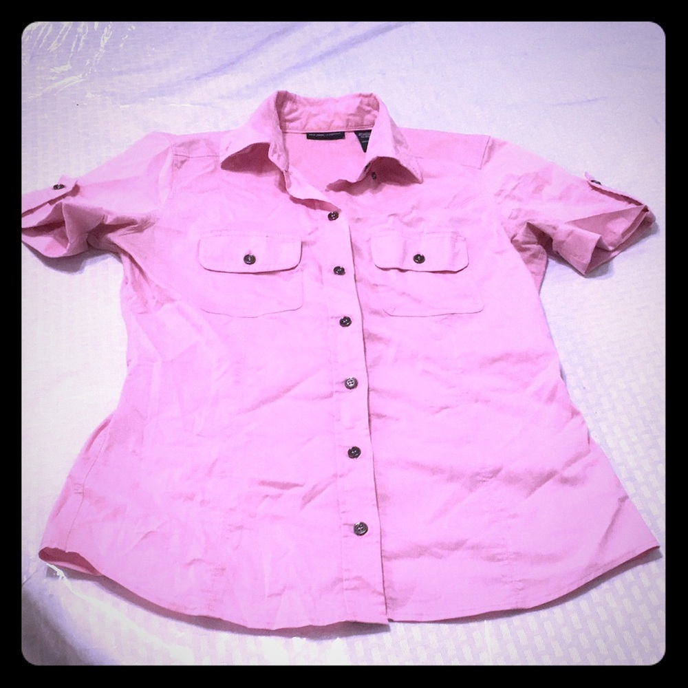 Bubble gum pink button down shirt